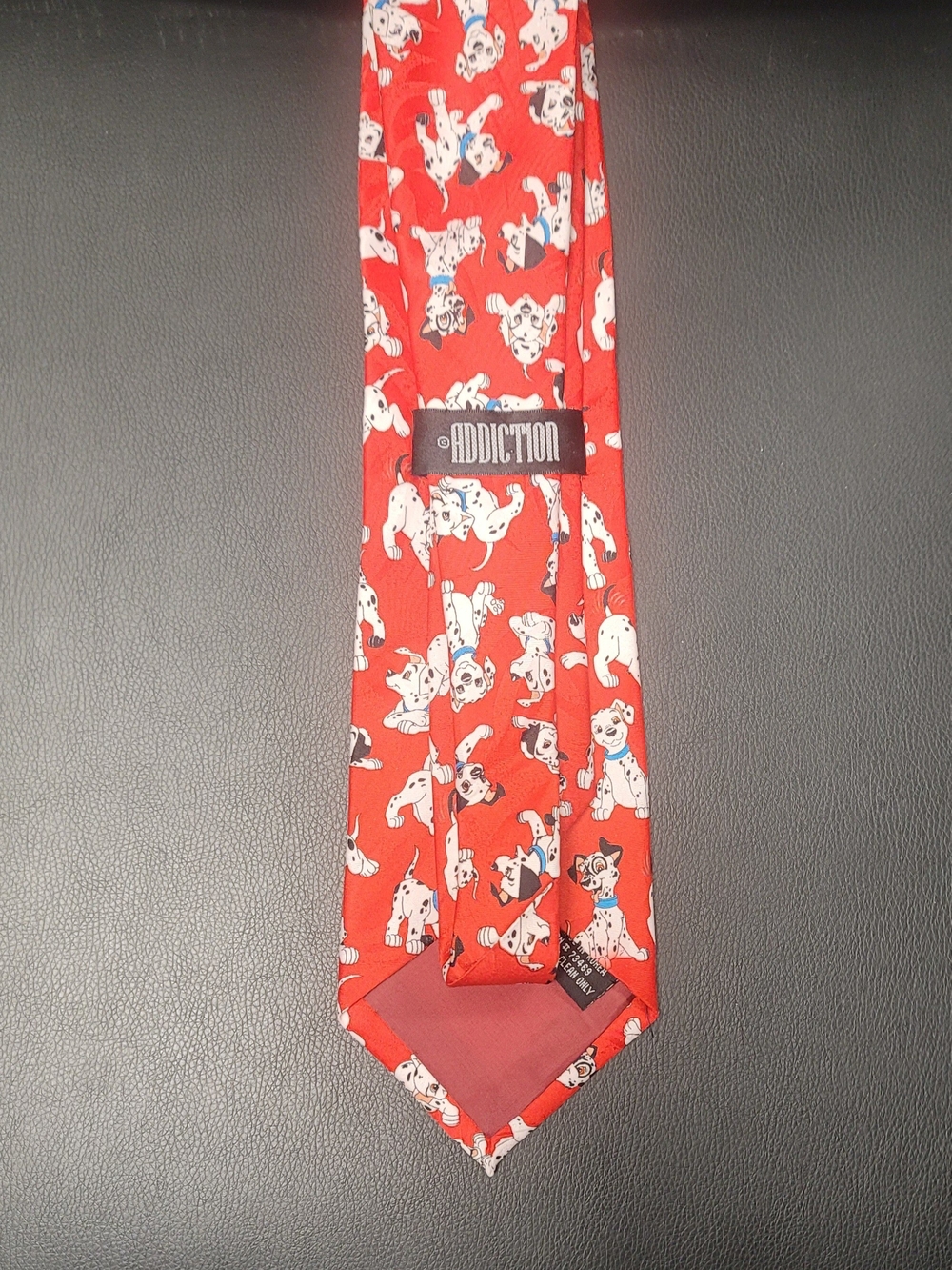 Addicted Brands Red Tie with White Dalmation Puppy Pattern